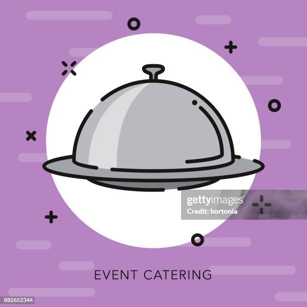 catering open outline celebrations & parties icon - cloche stock illustrations