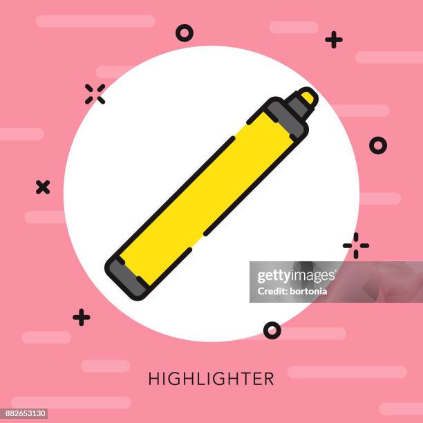 highlighter open outline graphic design icon - user experience designer stock illustrations