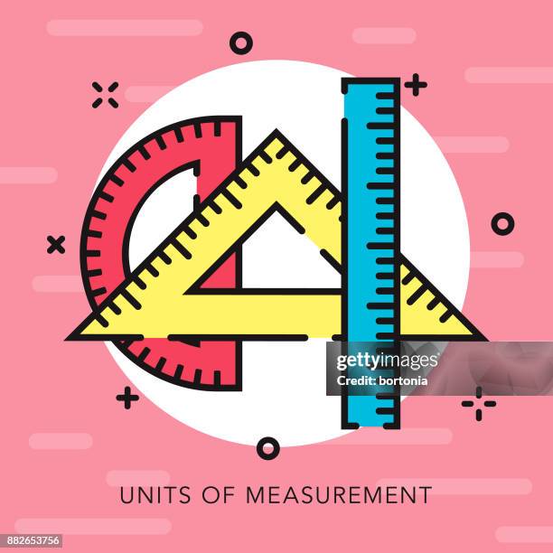 units of measurement open outline graphic design icon - inch icon stock illustrations