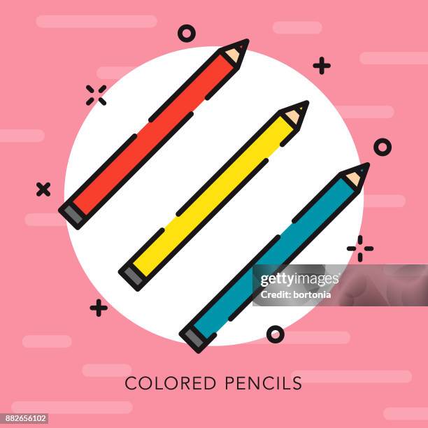 colored pencils open outline graphic design icon - user experience designer stock illustrations