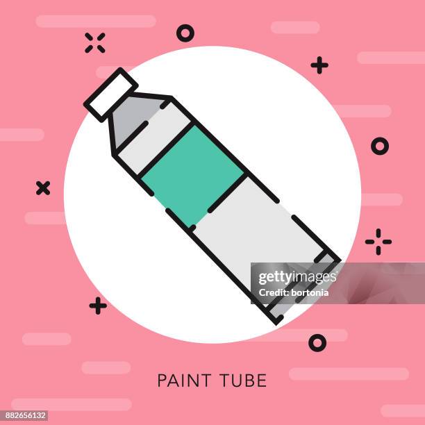 paint tube open outline graphic design icon - paint tube stock illustrations