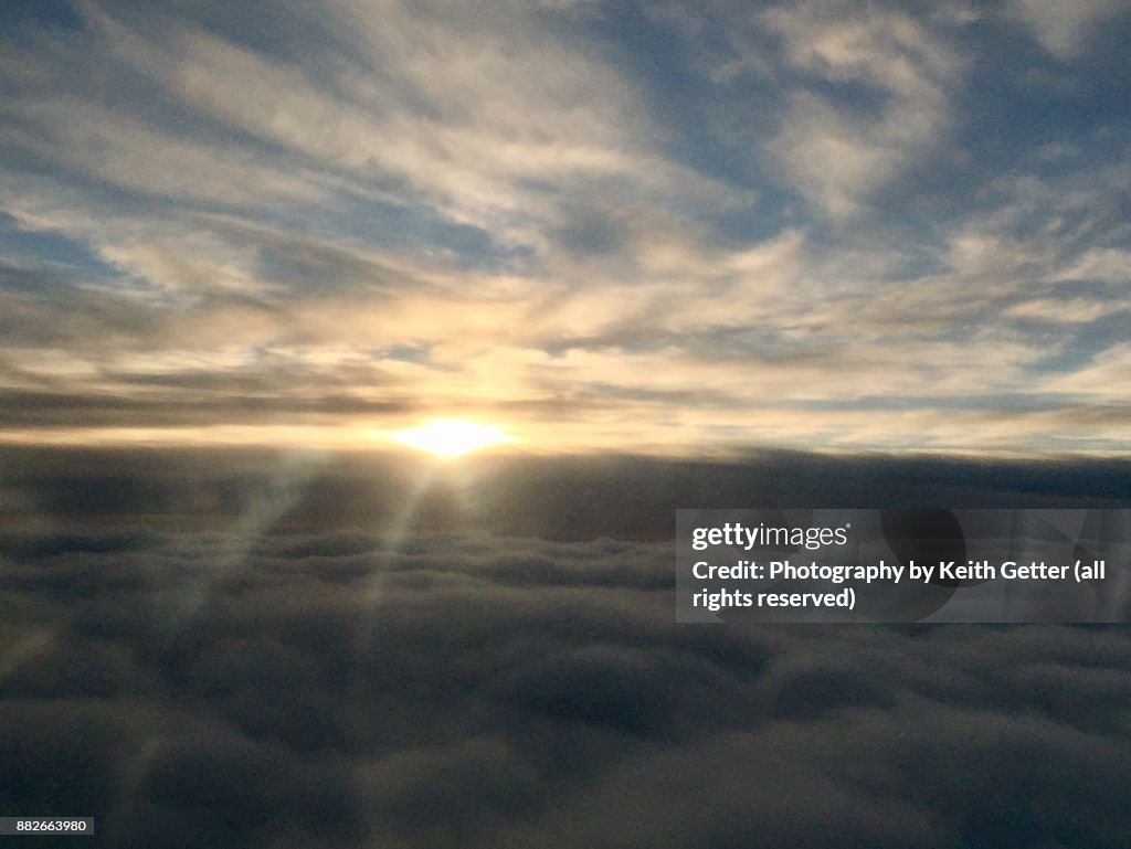 Sky view above the clouds