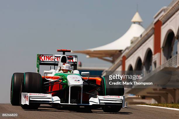 Adrian Sutil of Germany and Force India drives in the final practice session prior to qualifying for the Turkish Formula One Grand Prix at Istanbul...