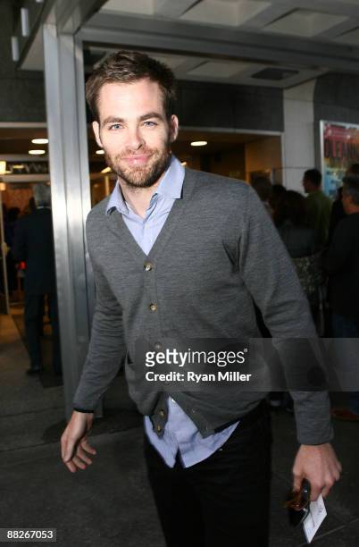 Actor Chris Pine arrives for the opening night performance of "Oleanna" at the Center Theatre Group's Mark Taper Forum on June 5, 2009 in Los...