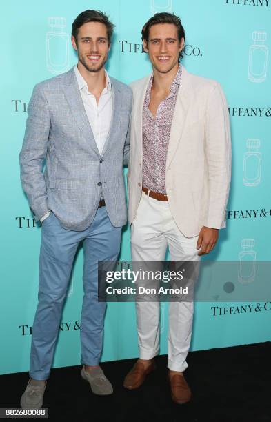 Zac Stenmark and Jordan Stenmark attends the Tiffany & Co Tiffany Fragrance Launch on November 30, 2017 in Sydney, Australia.