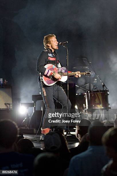 Chris Martin of Coldplay performs at the Verizon Wireless Music Center on June 5, 2009 in Noblesville, Indiana.