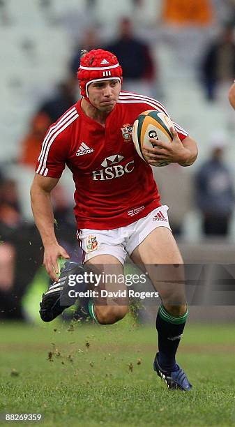 Leigh Halfpenny of the Lions runs with the ball during the match between the Cheetahs and the British and Irish Lions on their 2009 tour of South...