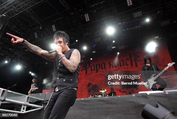 Jacoby Shaddix and Tobin Esperance of Papa Roach perform on stage on day 2 of Rock Im Park at Frankenstadion on June 6, 2009 in Nuremberg, Germany.