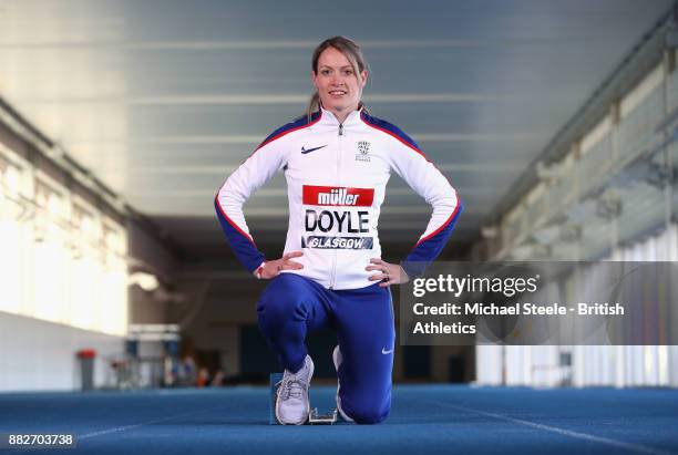 Eilidh Doyle poses during the Glasgow 2018 Muller Grand Prix Media Media Day on November 28, 2017 in Bath, England.