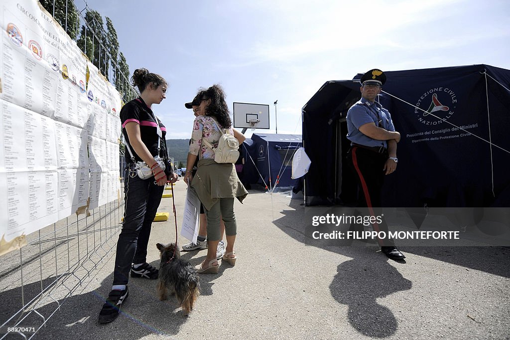 People read the political parties banner