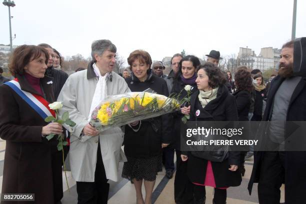 French Solidarity and Social Cohesion Minister Roselyne Bachelot-Narquin , Olivia Cattan and Karim Herve Benkamla , President and Vice-President of...