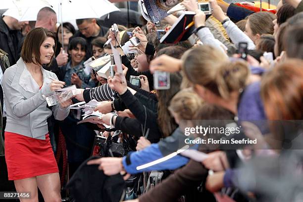 Actress Ashley Greene signs autographs at the 'Twilight' fan party at E-Werk on June 6, 2009 in Berlin, Germany.