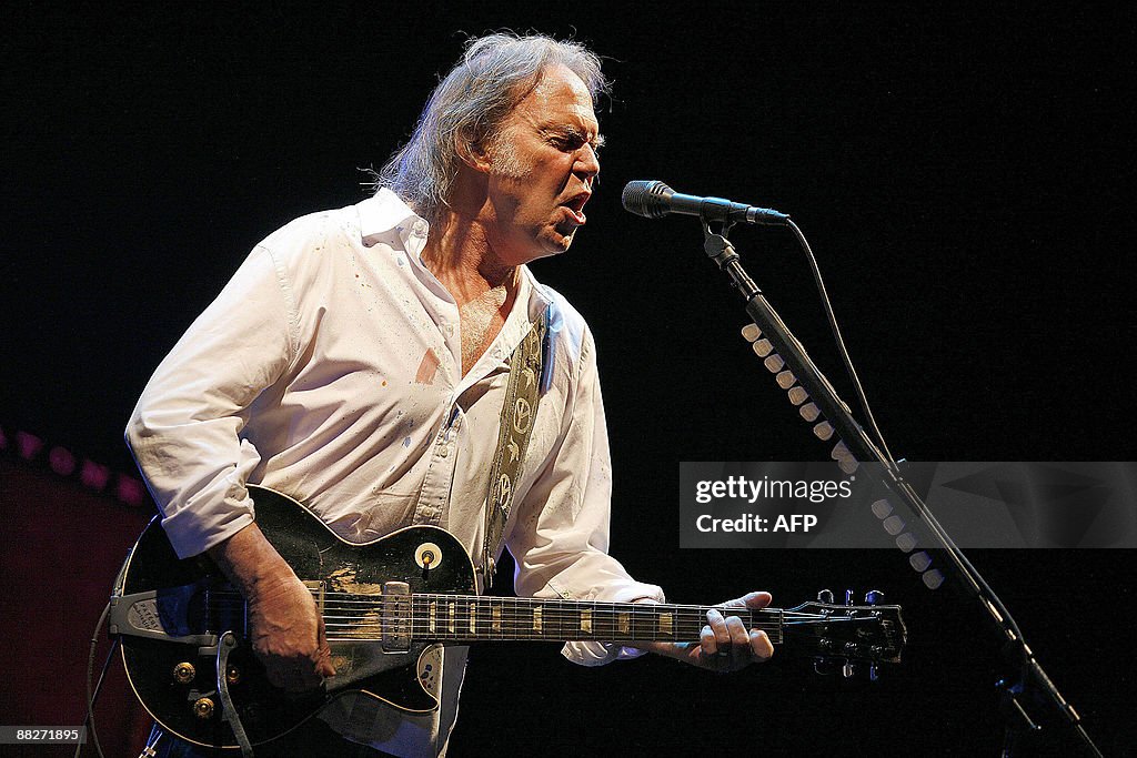 Canadian rock star Neil Young performs d
