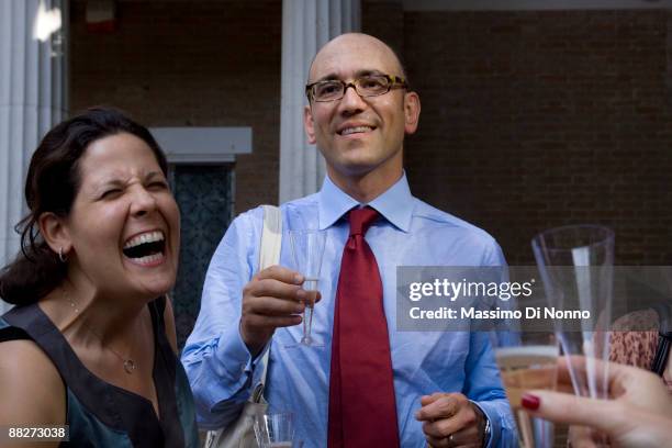 Jill Weinreich and Carlos Basualdo U.S Comissioner celebrate the award Golden Lion for Best National Partecipation during the 53rd International Art...