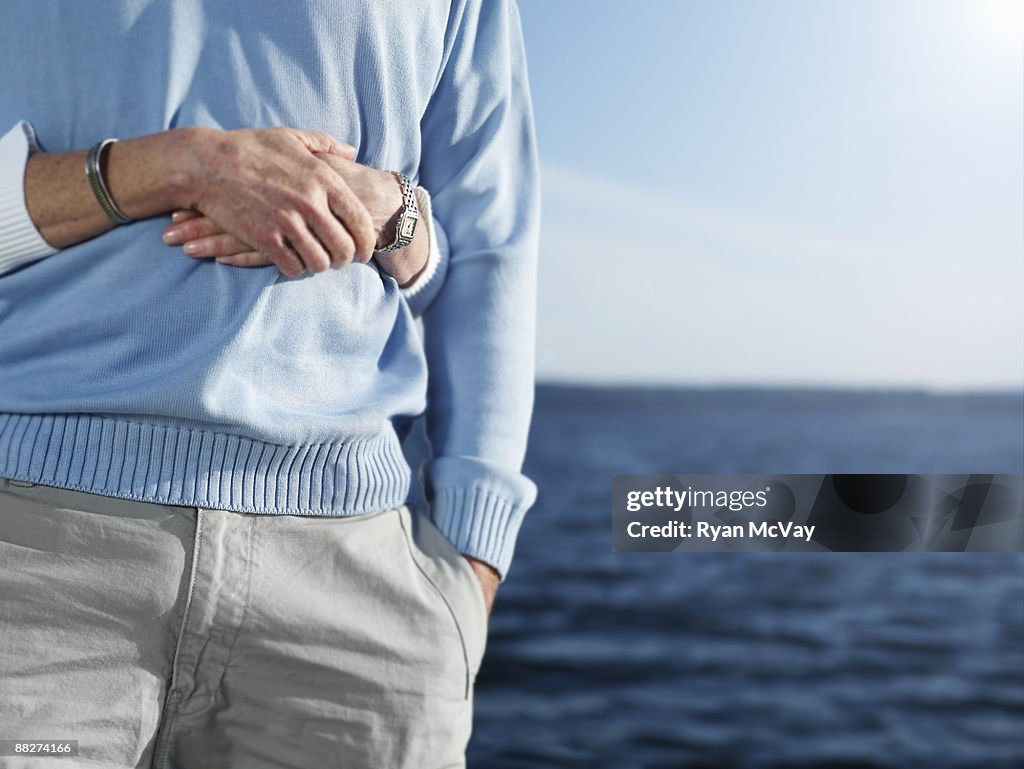 Woman embracing man on sailboat