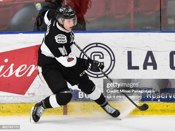 Shaun Miller of the Blainville-Boisbriand Armada skates against the Baie-Comeau Drakkar during the QMJHL game at Centre d'Excellence Sports Rousseau...