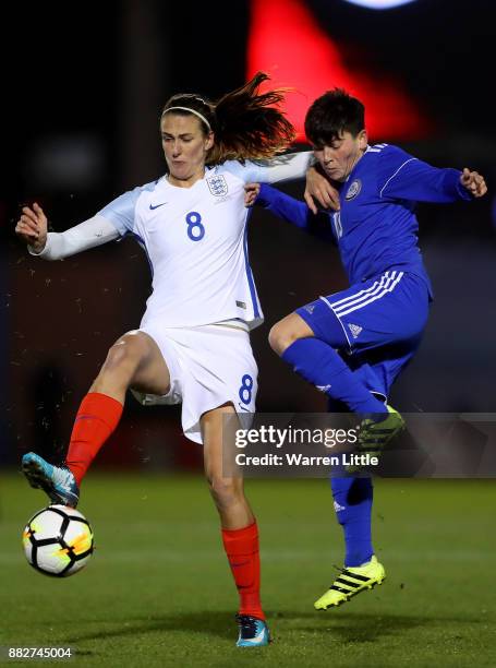 Jill Scott of England in action during the FIFA Women's World Cup Qualifier match between England and Kazakhstan at the Weston Homes Community...