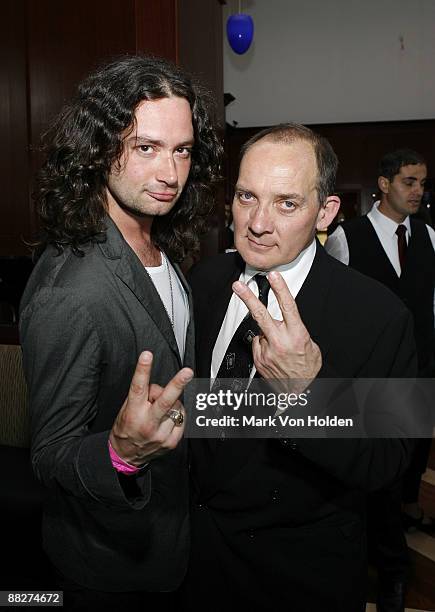 Constantine Maroulis and Zach Grenier attends the Tony Eve Cocktail Party on the eve of the 63rd Annual Tony Awards at Montenapo Restaurant on June...