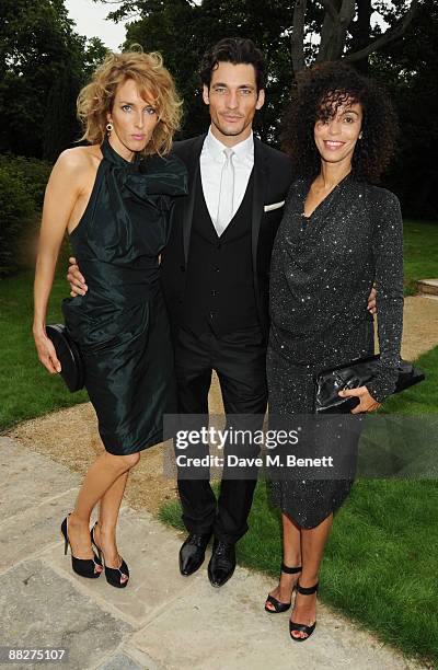 Sarah Woodhead, David Gandy and Jeanette Calliva arrive at the Raisa Gorbachev Foundation Annual Fundraising Gala Dinner, at the Stud House, Hampton...