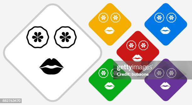 gesicht maske farbe diamant vektor icon - gurkenmaske stock-grafiken, -clipart, -cartoons und -symbole