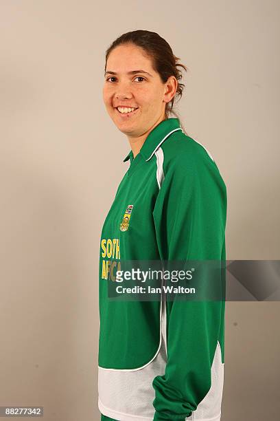 Susan Benade of South Africa poses for a portrait prior to the ICC Womens World Twenty20 at Holiday Inn Express on June 7, 2009 in Taunton, England.
