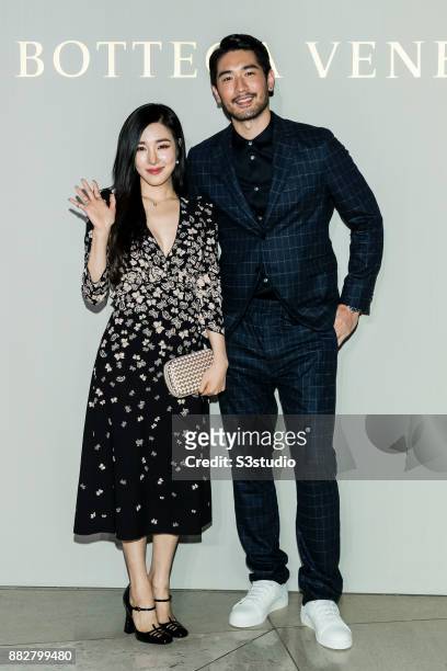Tiffany Hwang and Godfrey Gao attend at the Reopening of Bottega Veneta's Flagship Store on November 30, 2017 in The Landmark Atrium, Hong Kong, Hong...