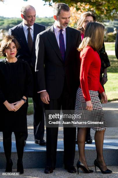 Spanish Royals attend a meeting for the commemoration of the First Expedition of Fernando de Magallanes and Juan Sebastian Elcano at the Zarzuela...