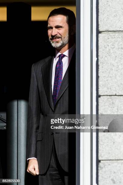 King Felipe VI of Spain attends a meeting for the commemoration of the First Expedition of Fernando de Magallanes and Juan Sebastian Elcano at the...