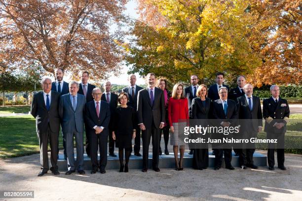 Spanish Royals attend a meeting for the commemoration of the First Expedition of Fernando de Magallanes and Juan Sebastian Elcano at the Zarzuela...