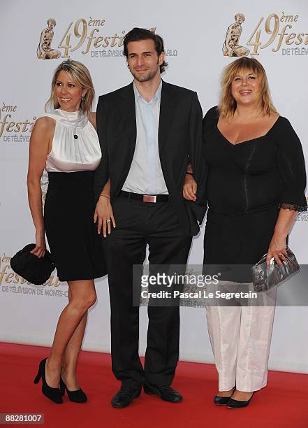 Rachel Bourlier, Gregory Fitoussi and Michel Bernier attend the opening night of the 2009 Monte Carlo Television Festival held at Grimaldi Forum on...