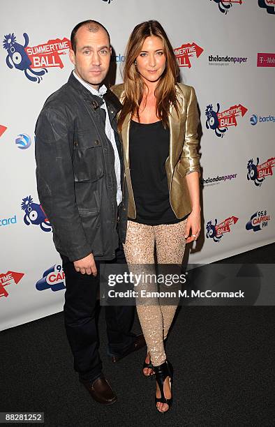 Johnny Vaughan and Lisa Snowdon attend the Capital Radio Summertime Ball held at the Emirates Stadium on June 7, 2009 in London, England.