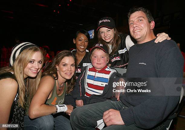 Actresses Andrea Bowen , Paula Trickey, Denyce Lawton and Joy Lauren interact with unidentified guests at the charity basketball game as part of the...