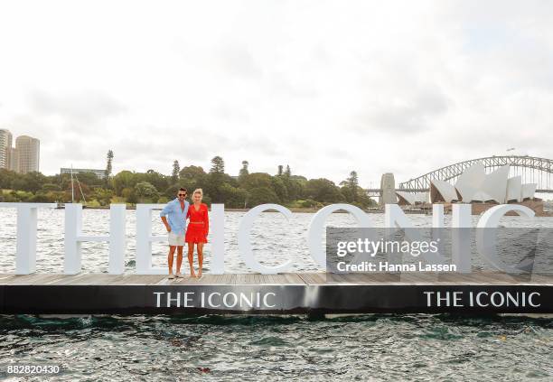 Anna Heinrich and Tim Robards arrive ahead of THE ICONIC Swim Show 2017 on November 30, 2017 in Sydney, Australia.