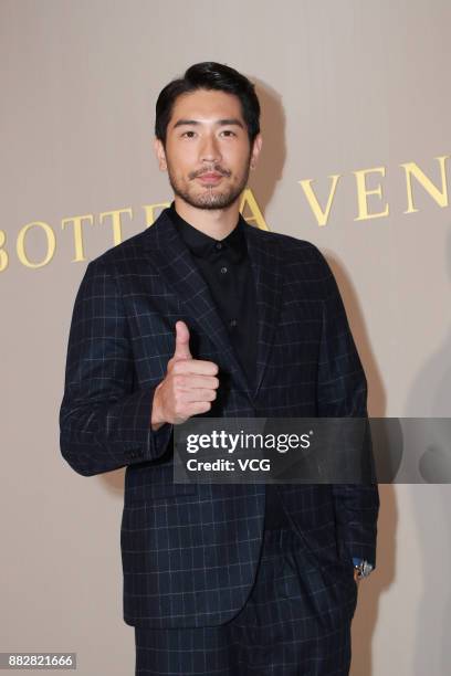 Model and actor Godfrey Gao attends the reopening of a Bottega Veneta flagship store on November 30, 2017 in Hong Kong, China.