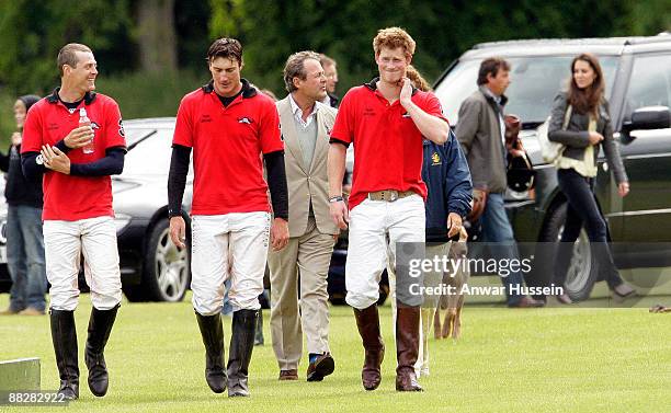 Prince Harry attends a charity polo match at Cirencester Park Polo Club on June 7, 2009 in Cirencester, England.