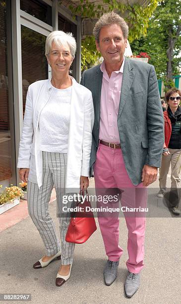 Minister Christine Lagarde and her Husband attend The French Open 2009 at Roland Garros Stadium on June 7, 2009 in Paris, France.