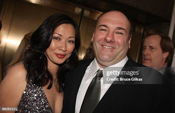 Deborah Lin and actor James Gandolfini attend the 63rd Annual Tony Awards at Radio City Music Hall on June 7, 2009 in New York City.