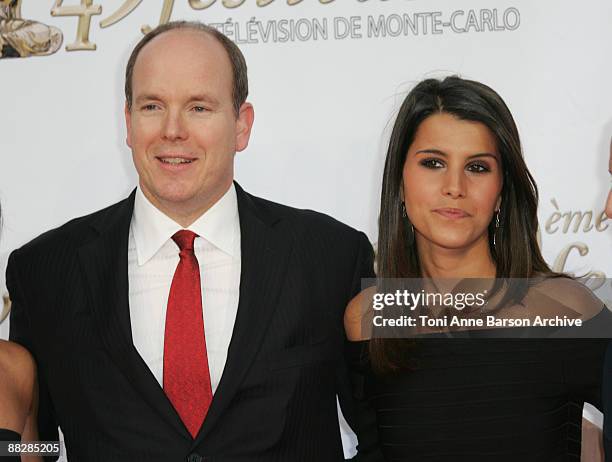 Prince Albert II of Monaco and Karine Ferry arrives at the 49th Monte Carlo Television Festival at the Grimaldi Forum on June 7, 2009 in Monte-Carlo,...