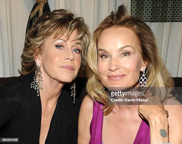 Jane Fonda and Jessica Lange backstage at the 63rd Annual Tony Awards at Radio City Music Hall on June 7, 2009 in New York City.
