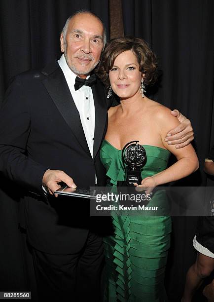 Frank Langella and Marcia Gay Harden backstage at the 63rd Annual Tony Awards at Radio City Music Hall on June 7, 2009 in New York City.