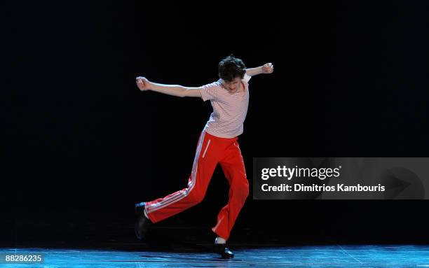 Actor Trent Kowalik performs with the cast of "Billy Elliot" on stage during the 63rd Annual Tony Awards at Radio City Music Hall on June 7, 2009 in...