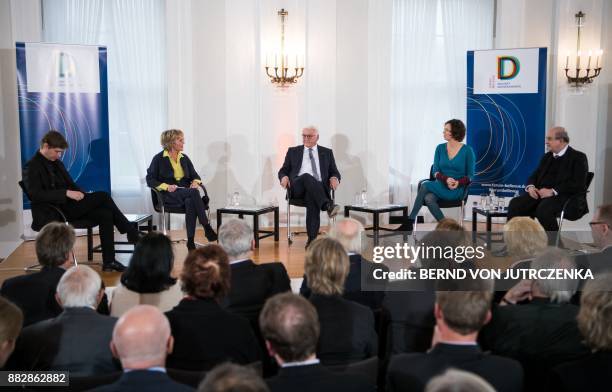 German President Frank-Walter Steinmeier , British author Salman Rushdie , Austrian author Eva Menasse and Austrian-German author Daniel Kehlmann...
