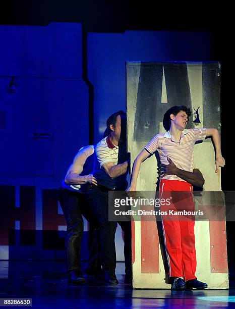Actor Trent Kowalik performs with the cast of "Billy Elliot" on stage during the 63rd Annual Tony Awards at Radio City Music Hall on June 7, 2009 in...