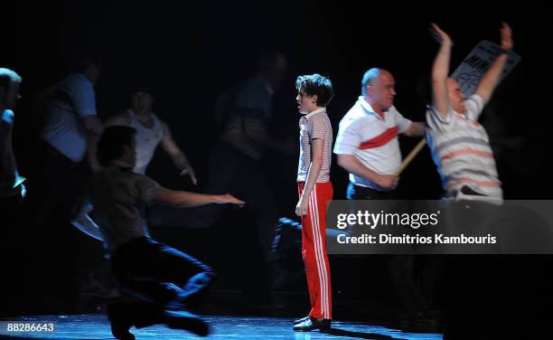 Actor Trent Kowalik performs with the cast of "Billy Elliot" on stage during the 63rd Annual Tony Awards at Radio City Music Hall on June 7, 2009 in...