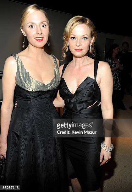 Hope Davis and Samantha Mathis backstage at the 63rd Annual Tony Awards at Radio City Music Hall on June 7, 2009 in New York City.