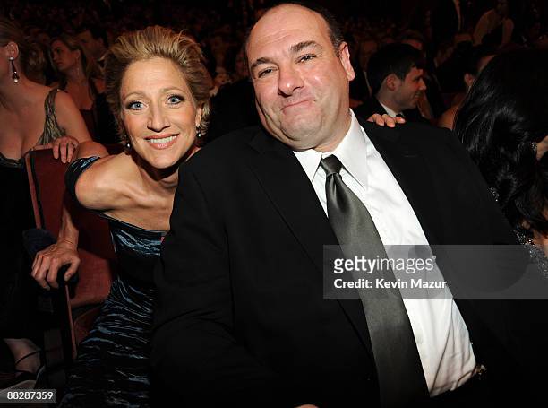 Edie Falco and James Gandolfini in the audience at the 63rd Annual Tony Awards at Radio City Music Hall on June 7, 2009 in New York City.