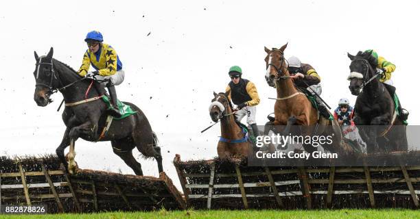 Navan , Ireland - 26 November 2017; Admiral Brian, with Eamonn O'Connell up, from left, Amaulino, with Mark Walsh up, Howluckycanwebe, with Andrew...