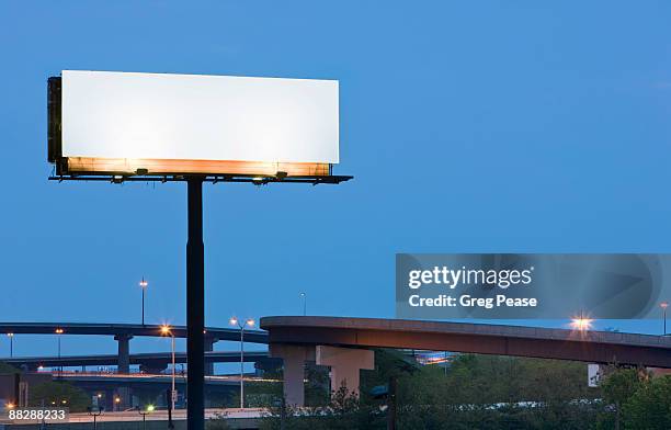 blank highway billboard sign - billboard highway stock-fotos und bilder