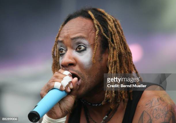 Keith Palmer of The Prodigy performs on stage on day 3 of Rock Im Park at Frankenstadion on June 7, 2009 in Nuremberg, Germany.