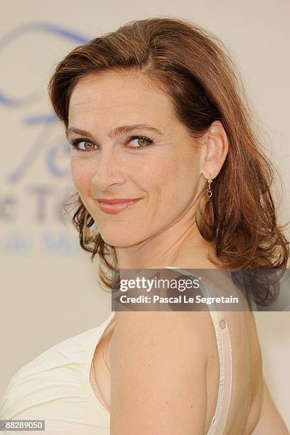 French actress Aurelie Bargeme attends a photocall for ' RIS Police Scientifique' during the 2009 Monte Carlo Television Festival held at Grimaldi...